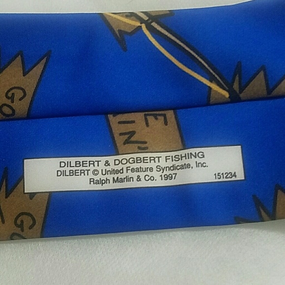 Mens Dilbert "Gone Fishing" Tie - Picture 5 of 5